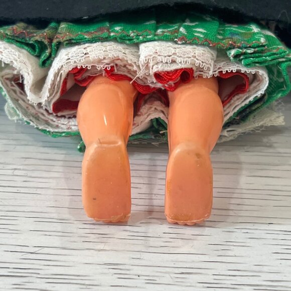 Vintage 1950's Italian 8" Sleepy Eyes Sardinian Souvenir Girl Doll Italy Pom Hat - Picture 11 of 11